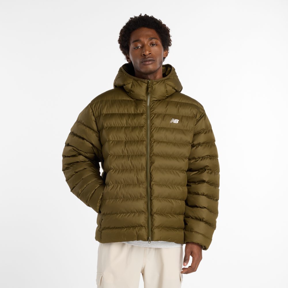 New Balance New Balance Hooded Puffer Jacket Herren, grün, Grösse: XXL  Herren, grün, Grösse: XXL