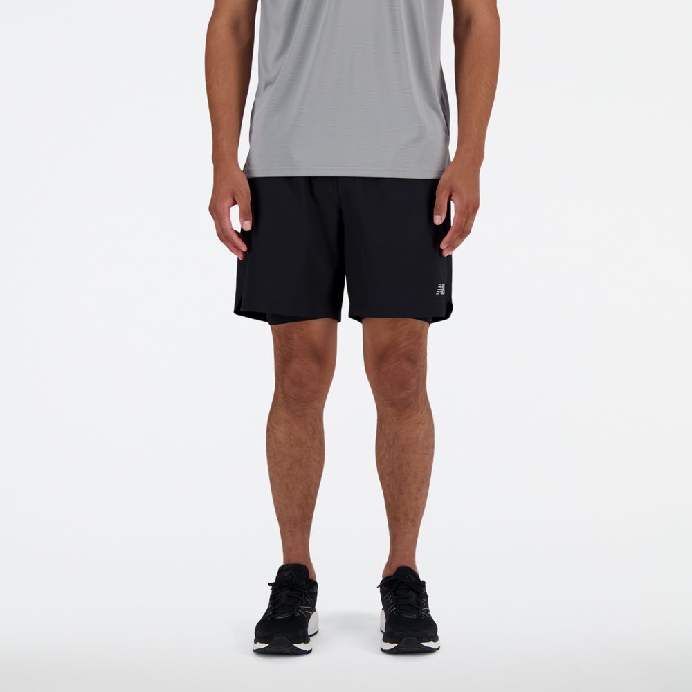 New Balance New Balance AC Seamless Short 7 Inch 2-in-1 Herren, schwarz, Grösse: S Regular Fit Herren, schwarz, Grösse: S
