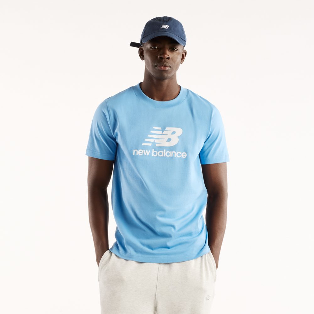New Balance New Balance Sport Essentials Stacked Logo T-Shirt Herren, blau, Grösse: L Regular Fit Herren, blau, Grösse: L