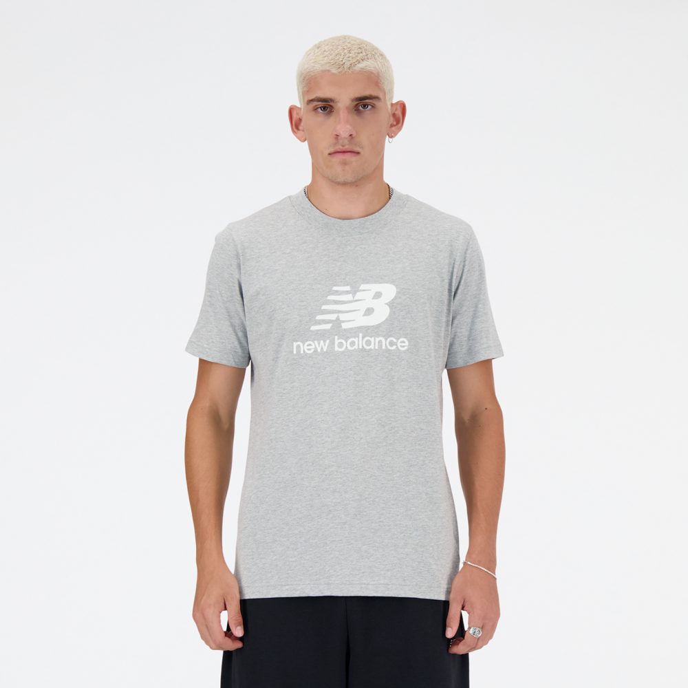 New Balance New Balance Sport Essentials Stacked Logo T-Shirt Herren, grau, Grösse: XXL Regular Fit Herren, grau, Grösse: XXL