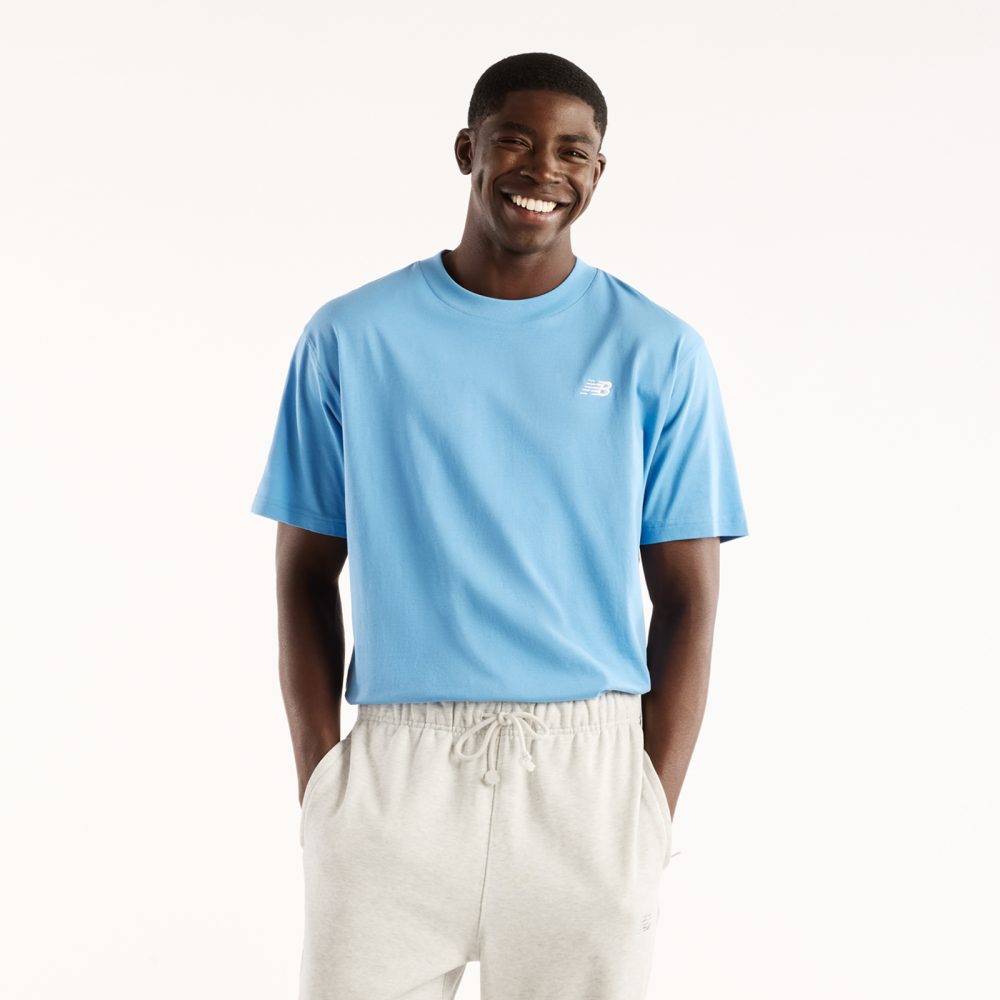 New Balance New Balance Sport Essentials Small Logo T-Shirt Herren, blau, Grösse: XXL Relaxed Fit Herren, blau, Grösse: XXL