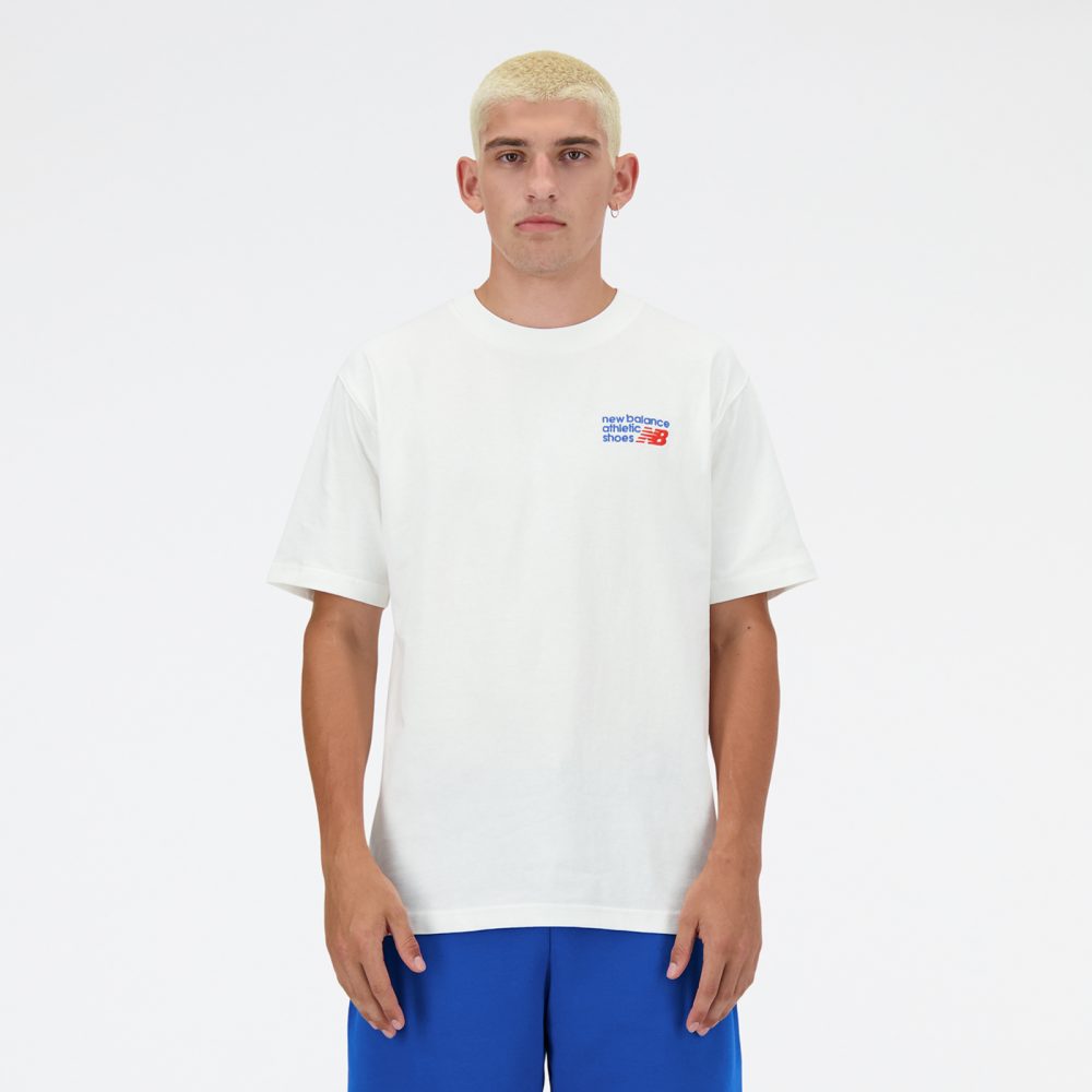 New Balance New Balance Athletics Premium Logo T-Shirt Herren, weiss, Grösse: XS Relaxed Fit Herren, weiss, Grösse: XS