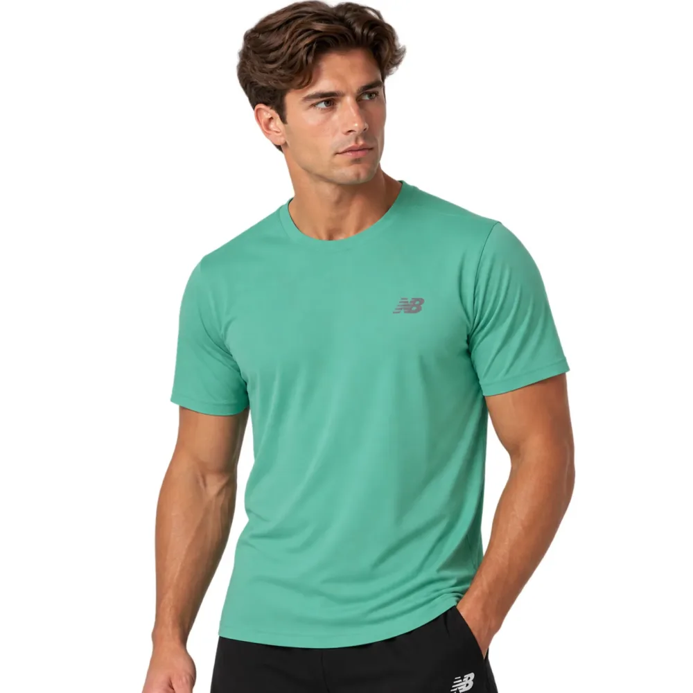 New Balance New Balance Sport Essentials Run T-Shirt Herren, grün, Grösse: M Regular Fit Herren, grün, Grösse: M