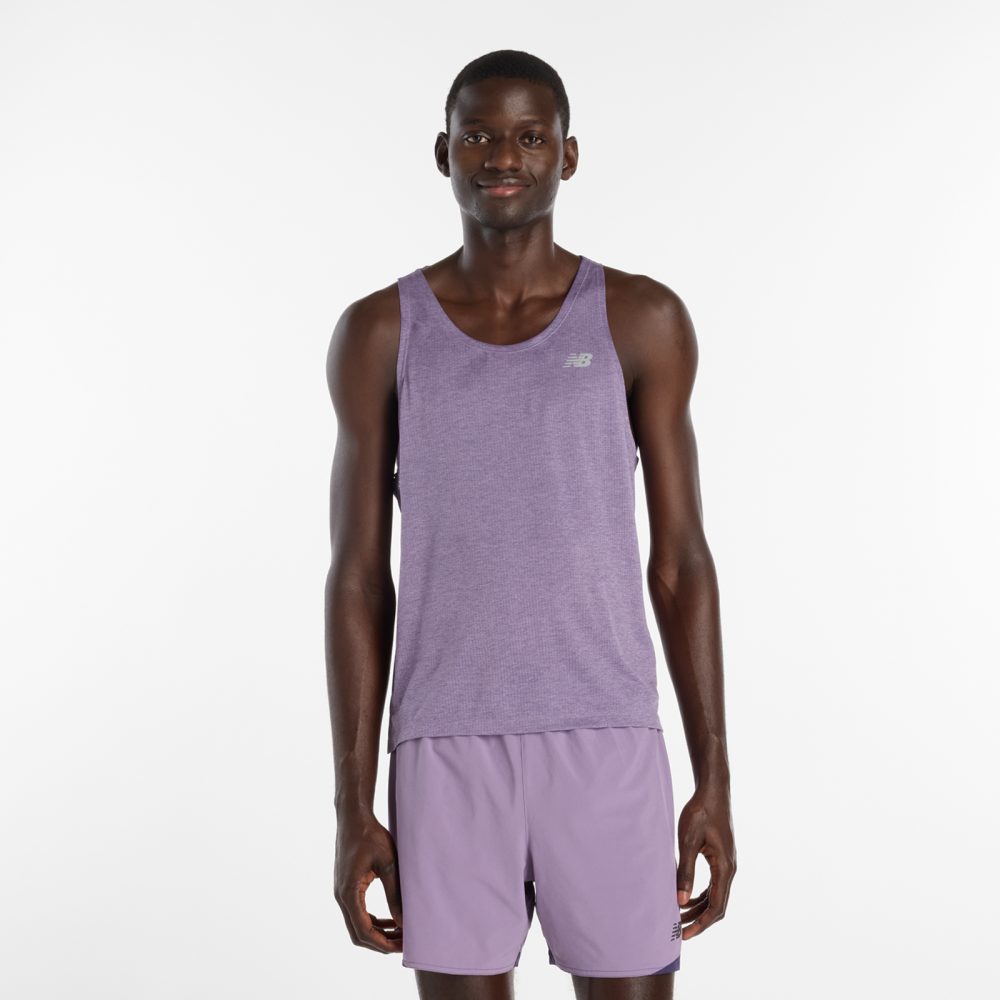New Balance New Balance NB Athletics Run Singlet Herren, violett, Grösse: M  Herren, violett, Grösse: M