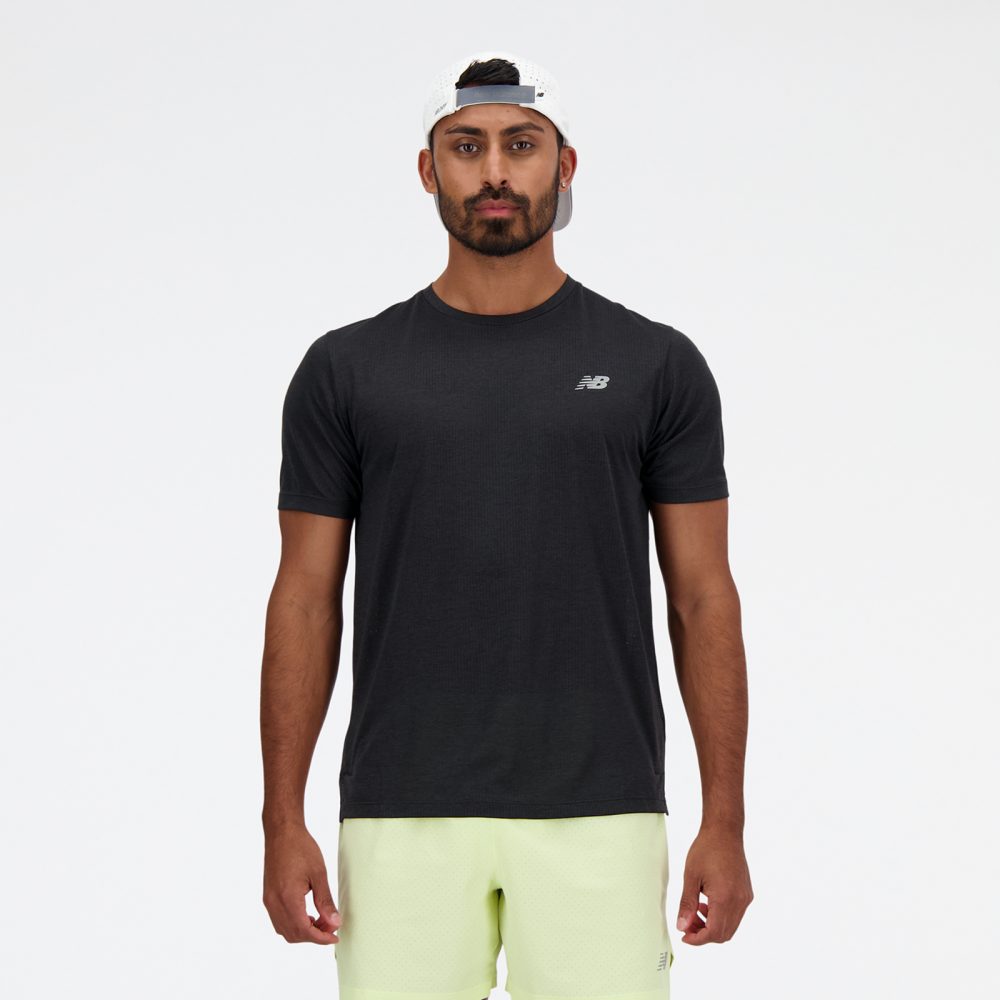 New Balance New Balance NB Athletics Run T-Shirt Herren, schwarz, Grösse: L Regular Fit Herren, schwarz, Grösse: L