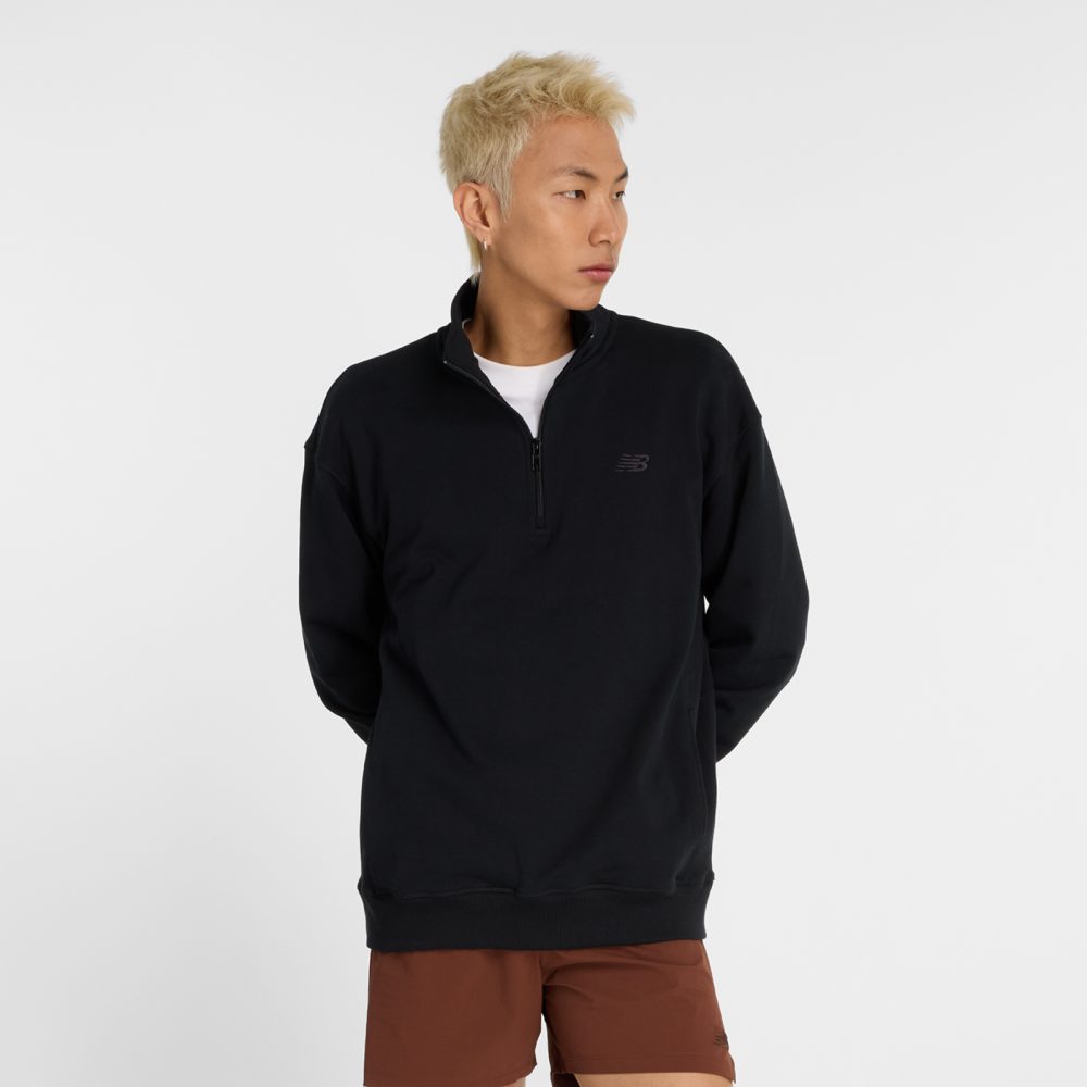 New Balance New Balance Athletics Fleece 1/2 Zip Herren, schwarz, Grösse: S Relaxed Fit Herren, schwarz, Grösse: S