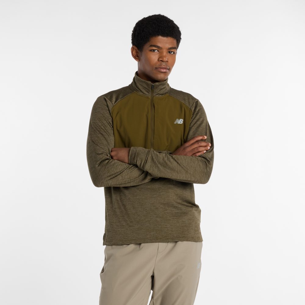 New Balance New Balance Athletics Heat Grid 1/2 Zip Herren, braun, Grösse: S Regular Fit Herren, braun, Grösse: S