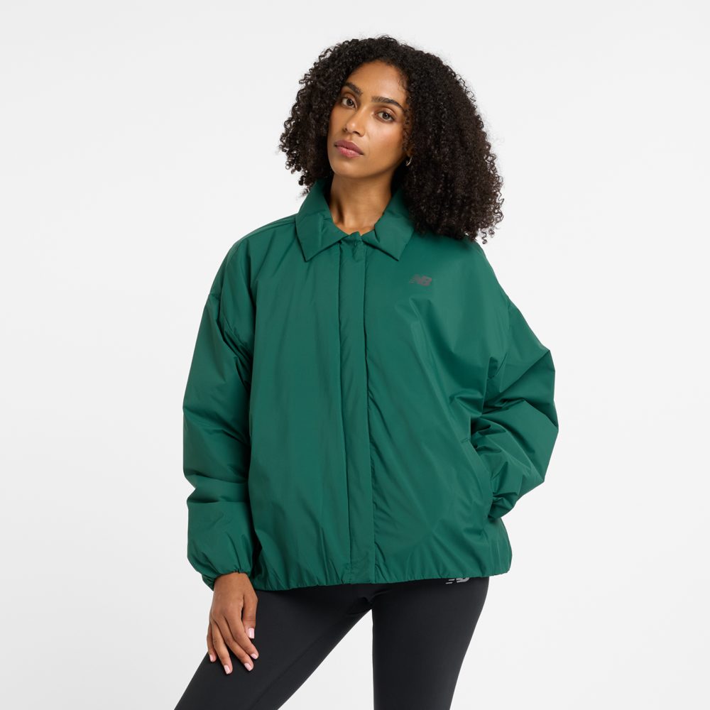 New Balance New Balance W Coaches Jacket Damen, grün, Grösse: S Oversized Fit Damen, grün, Grösse: S