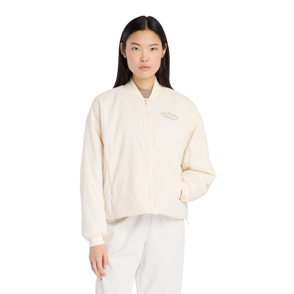New Balance New Balance W Linear Heritage Woven Bomber Jacket Damen, beige, Grösse: S  Damen, beige, Grösse: S