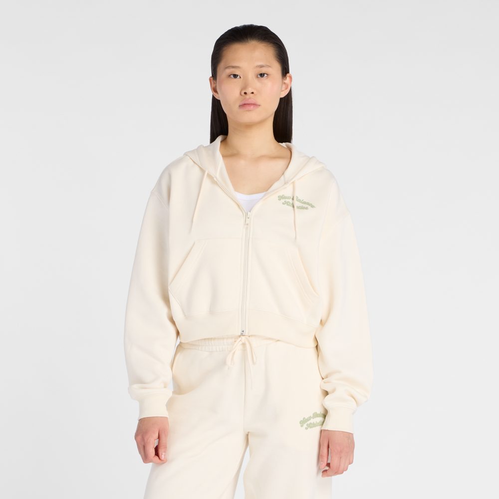 New Balance New Balance W Linear Heritage Fleece Full Zip Damen, beige, Grösse: S  Damen, beige, Grösse: S