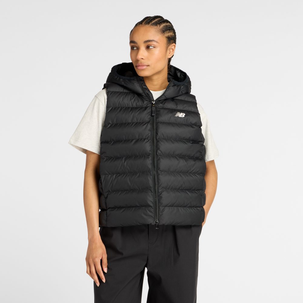 New Balance New Balance W Hooded Puffer Vest Damen, schwarz, Grösse: S  Damen, schwarz, Grösse: S