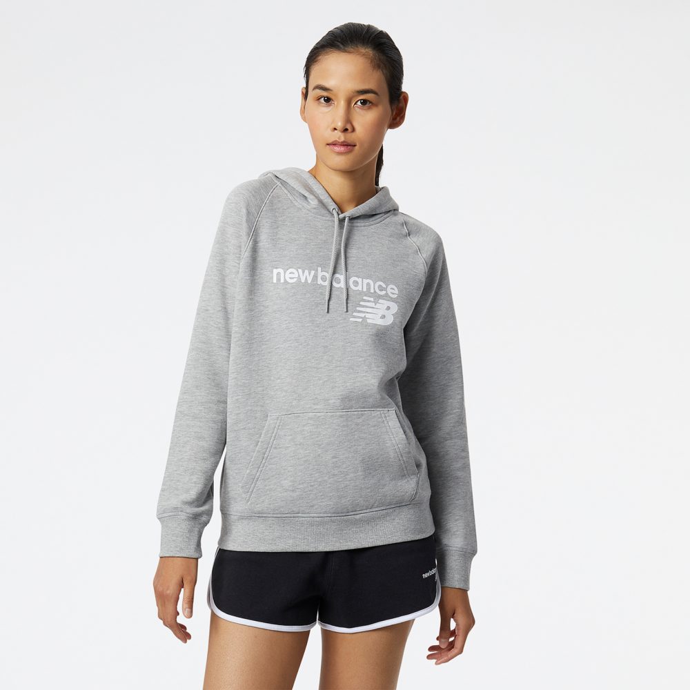 New Balance New Balance W NB Classic Core Fleece Hoodie Damen, grau, Grösse: XL Relaxed Fit Damen, grau, Grösse: XL