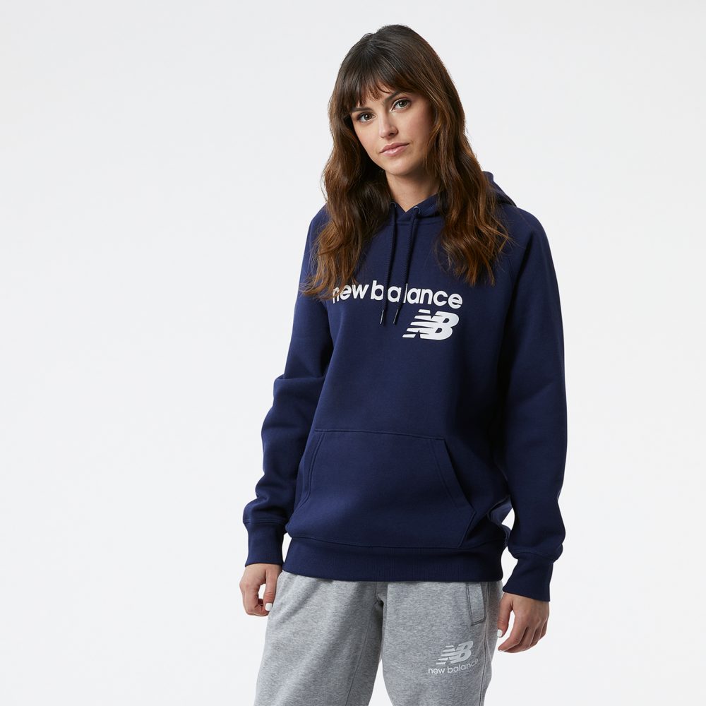 New Balance New Balance W NB Classic Core Fleece Hoodie Damen, blau, Grösse: S Relaxed Fit Damen, blau, Grösse: S