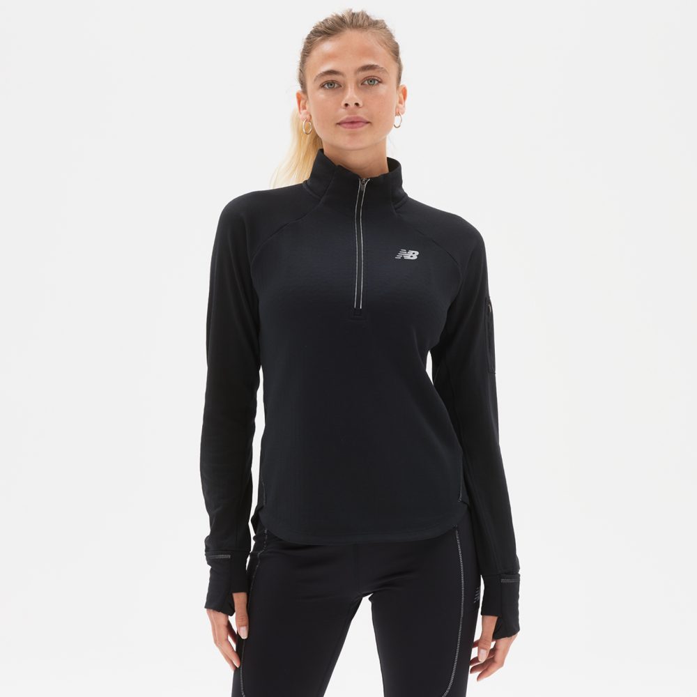 New Balance New Balance W NB Heat Grid Half Zip Damen, schwarz, Grösse: XS Athletic Fit Damen, schwarz, Grösse: XS