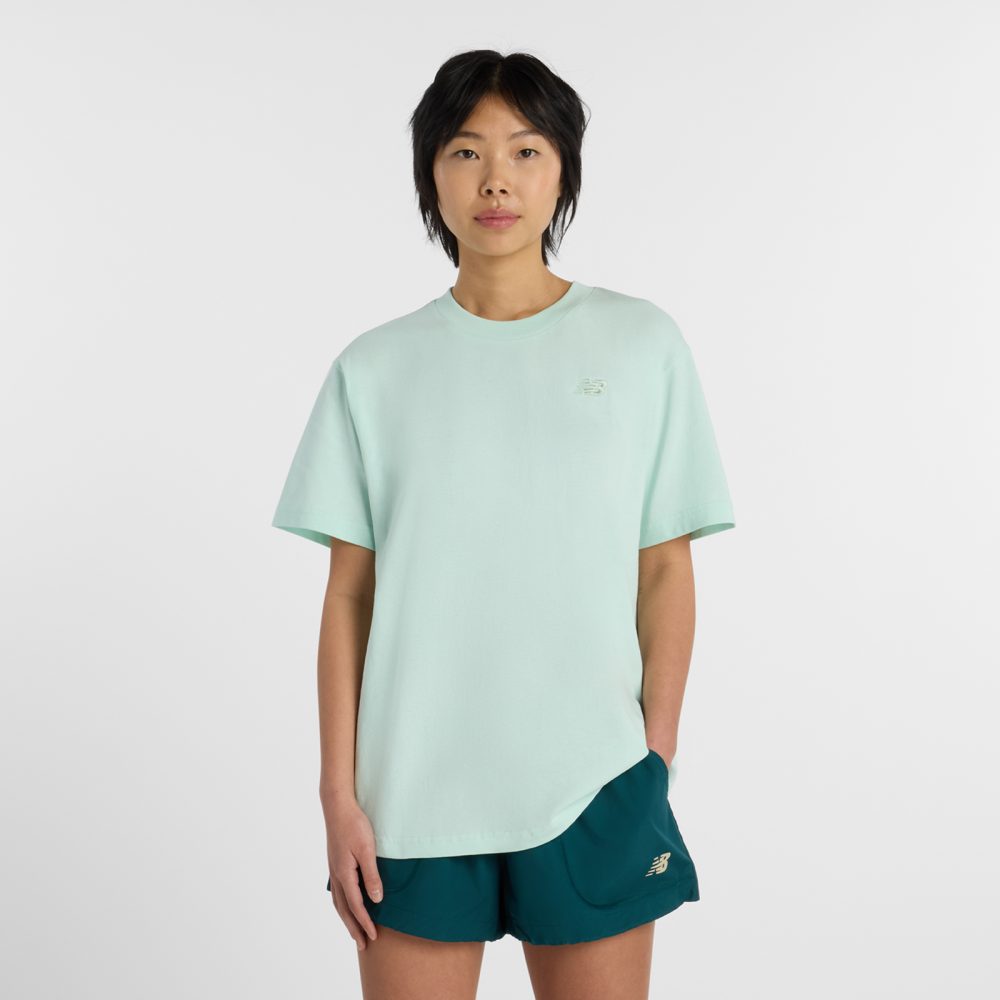New Balance New Balance W NB Athletics Jersey T-Shirt Damen, grün, Grösse: M Relaxed Fit Damen, grün, Grösse: M