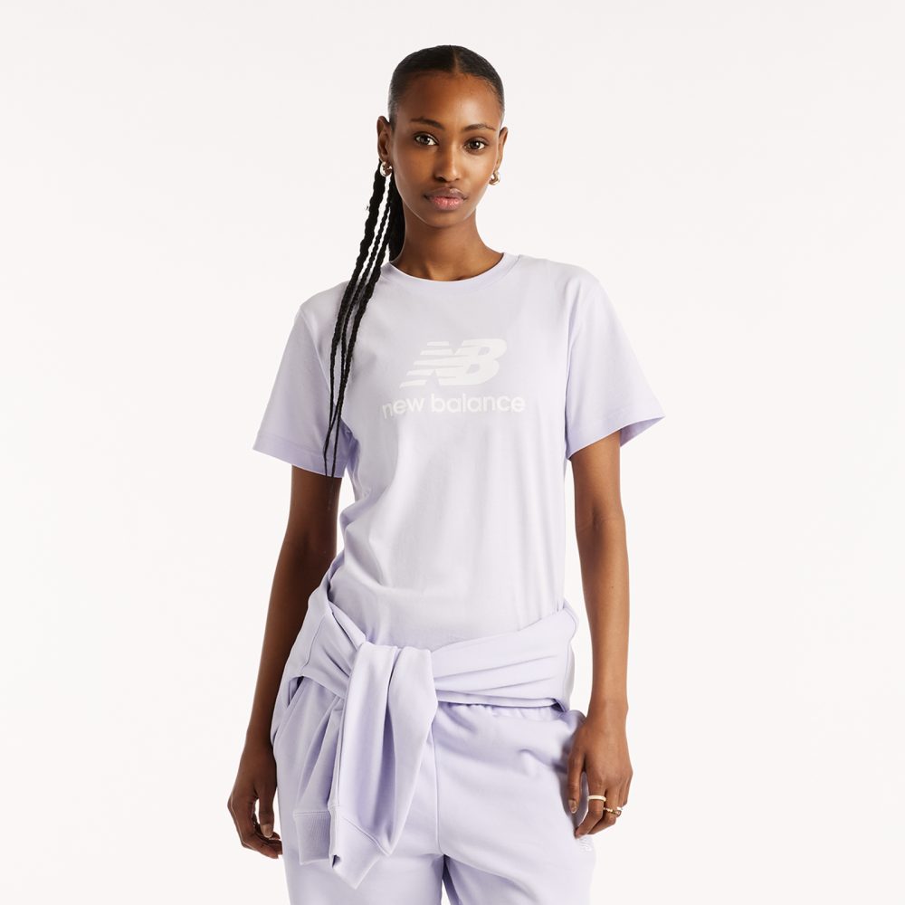 New Balance New Balance W Sport Essentials Jersey Logo T-Shirt Damen, violett, Grösse: XS Regular Fit Damen, violett, Grösse: XS