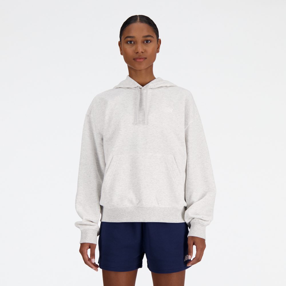 New Balance New Balance W Sport Essentials French Terry Small Logo Hoodie Damen, grau, Grösse: XS Oversized Fit Damen, grau, Grösse: XS