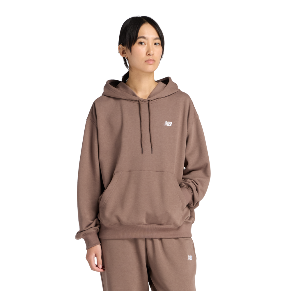 New Balance New Balance W Sport Essentials French Terry Small Logo Hoodie Damen, braun, Grösse: XS Oversized Fit Damen, braun, Grösse: XS