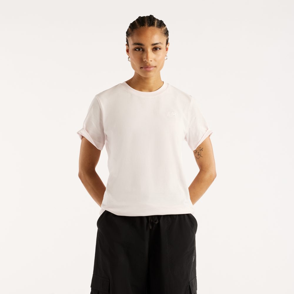 New Balance New Balance W New Balance Jersey Small Logo T-Shirt Damen, pink, Grösse: XL Regular Fit Damen, pink, Grösse: XL