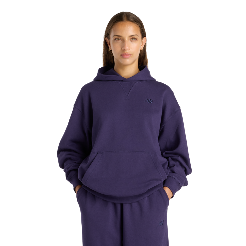 New Balance New Balance W NB Athletics French Terry Hoodie Damen, violett, Grösse: XS Oversized Fit Damen, violett, Grösse: XS