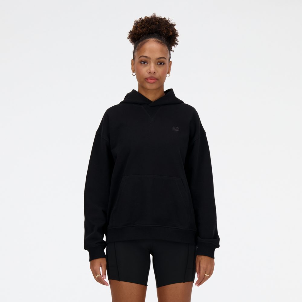 New Balance New Balance W NB Athletics French Terry Hoodie Damen, schwarz, Grösse: XS Oversized Fit Damen, schwarz, Grösse: XS