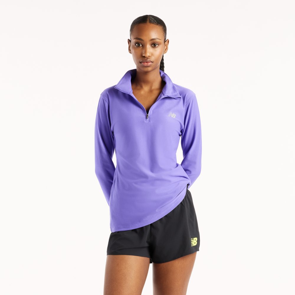 New Balance New Balance W Sport Essentials Space Dye Quarter Zip Damen, violett, Grösse: M Slim Fit Damen, violett, Grösse: M