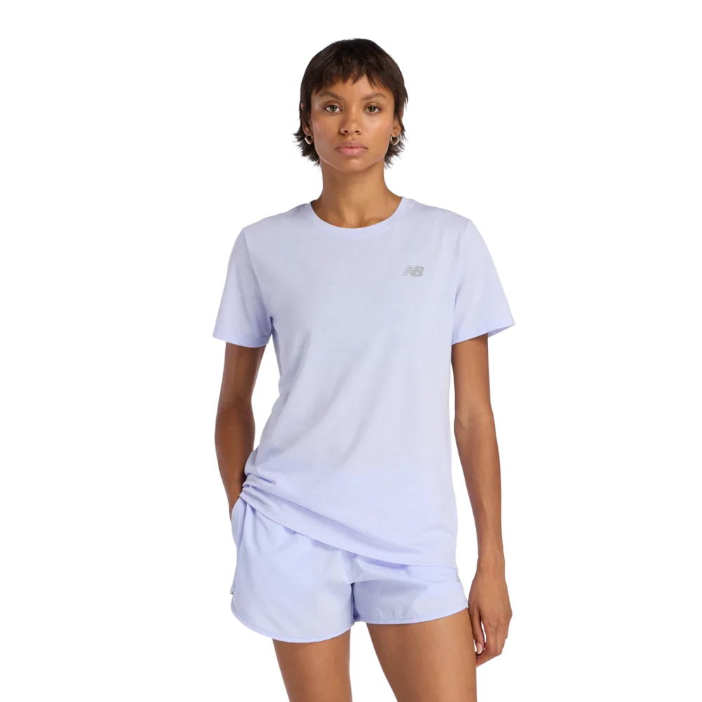 New Balance New Balance W Sport Essentials Heathertech T-Shirt Damen, violett, Grösse: XS  Damen, violett, Grösse: XS
