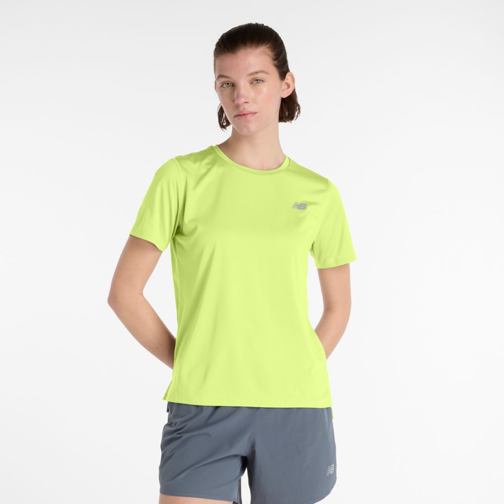 New Balance New Balance W New Balance Short Sleeve Damen, gelb, Grösse: S Regular Fit Damen, gelb, Grösse: S