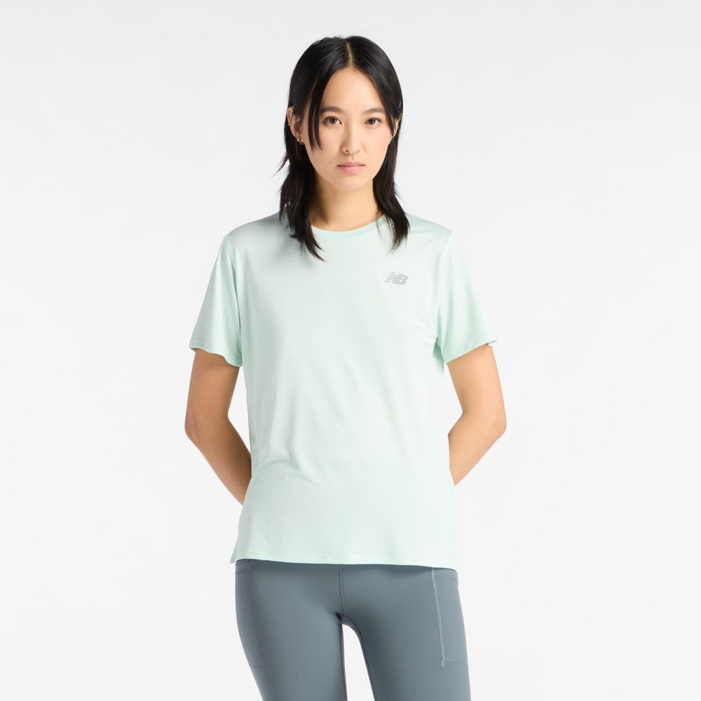 New Balance New Balance W New Balance Short Sleeve Damen, grün, Grösse: M Regular Fit Damen, grün, Grösse: M
