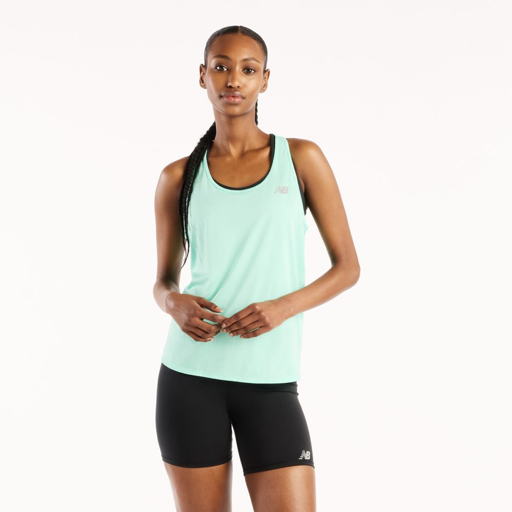 New Balance New Balance W NB Athletics Tank Damen, grün, Grösse: M Athletic Fit Damen, grün, Grösse: M