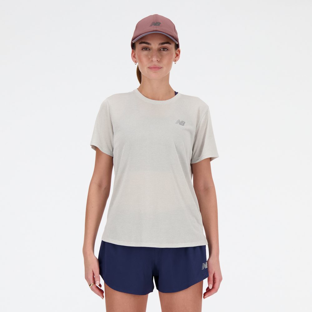 New Balance New Balance W NB Athletics Short Sleeve Damen, grau, Grösse: XS Regular Fit Damen, grau, Grösse: XS