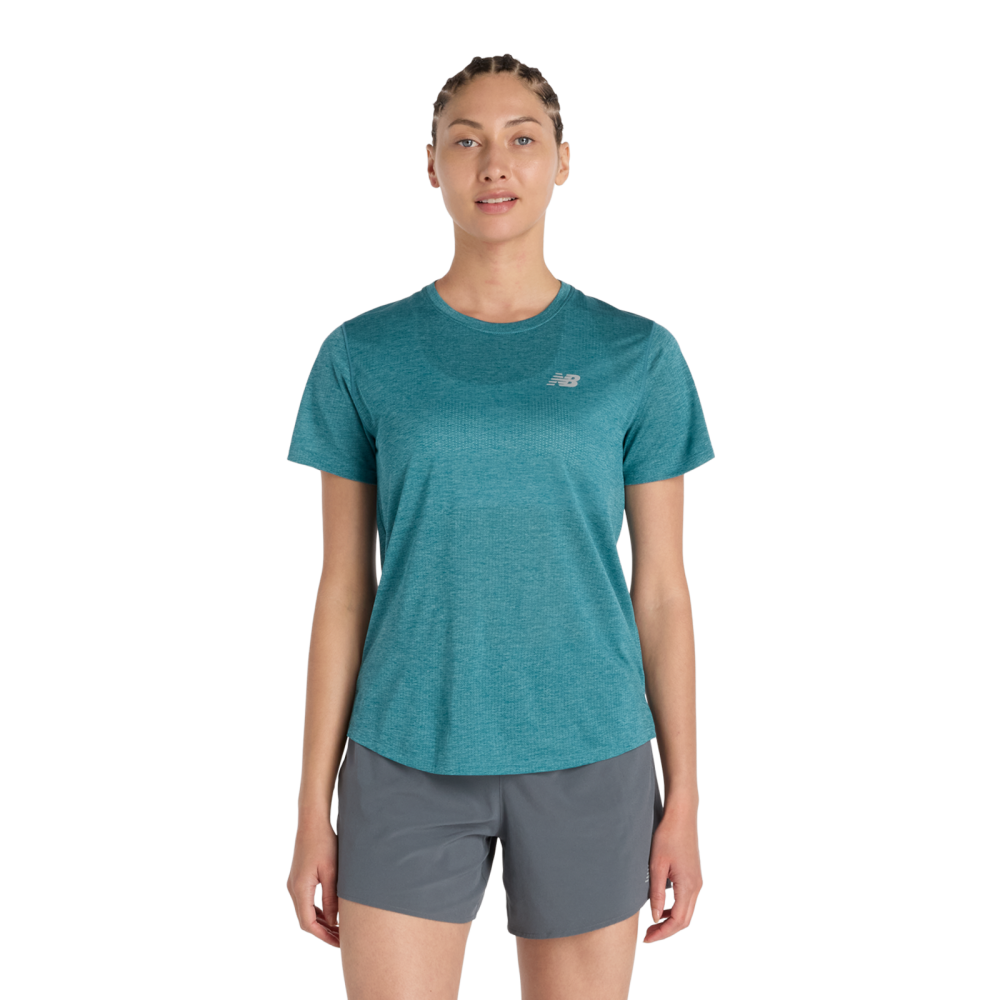 New Balance New Balance W NB Athletics Short Sleeve Damen, blau, Grösse: M Regular Fit Damen, blau, Grösse: M