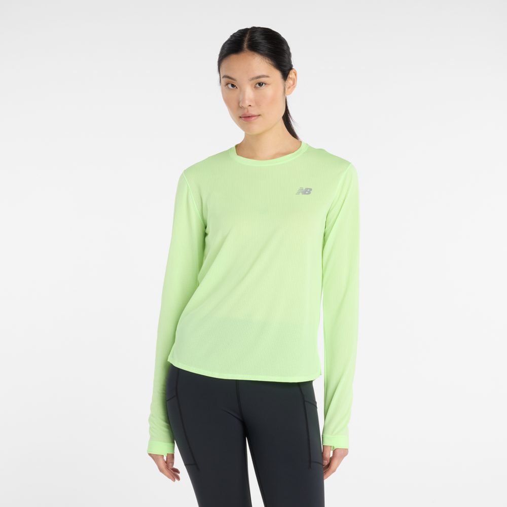 New Balance New Balance W NB Athletics Long Sleeve Damen, grün, Grösse: M Regular Fit Damen, grün, Grösse: M