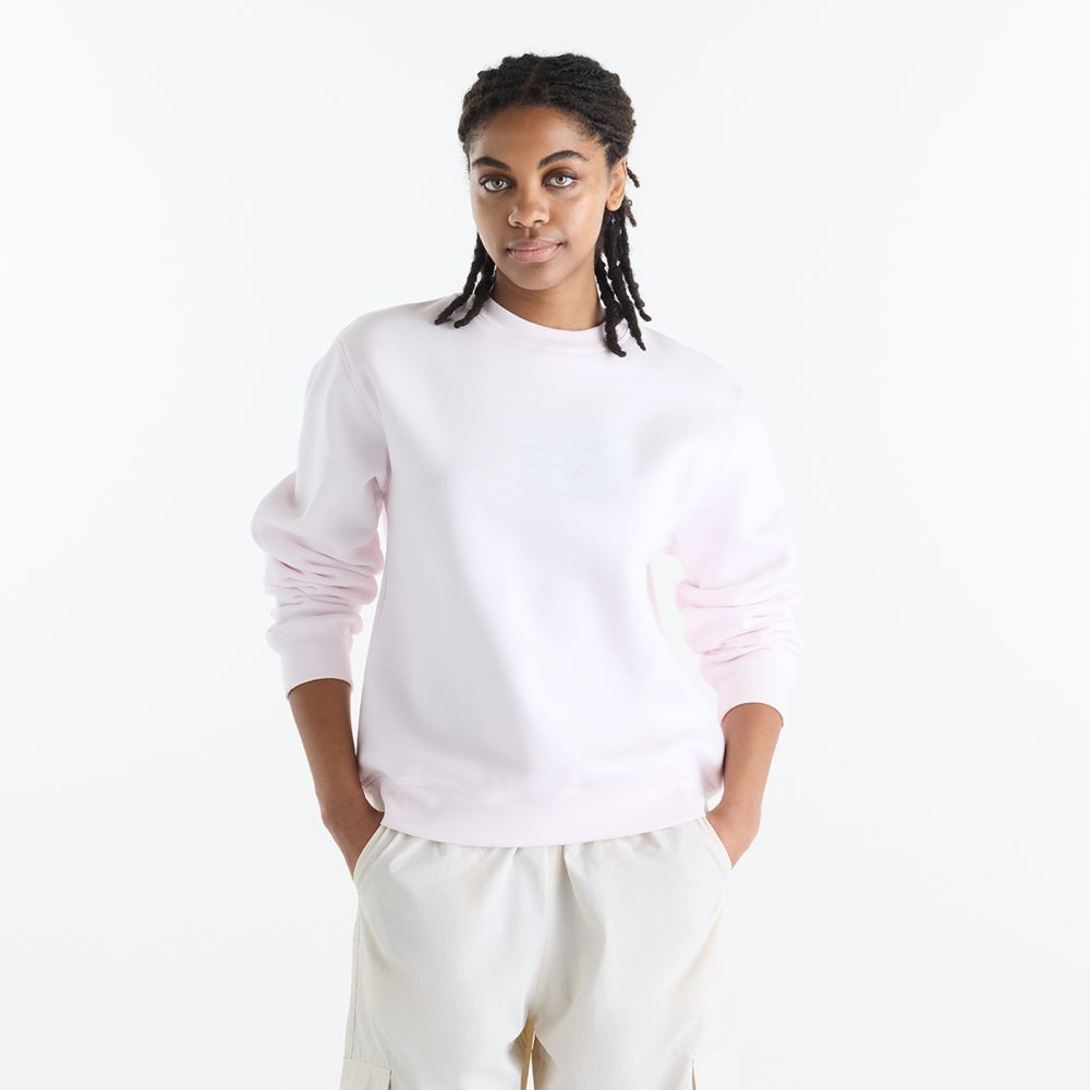 New Balance New Balance W Sport Fleece Logo Crew Damen, pink, Grösse: S  Damen, pink, Grösse: S