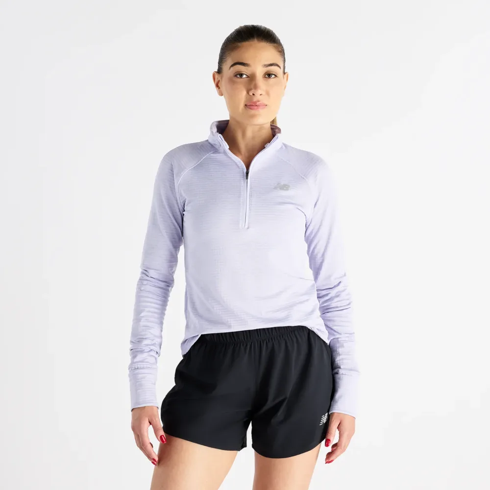 New Balance New Balance W Athletics Heat Grid Half Zip Damen, violett, Grösse: M Slim Fit Damen, violett, Grösse: M