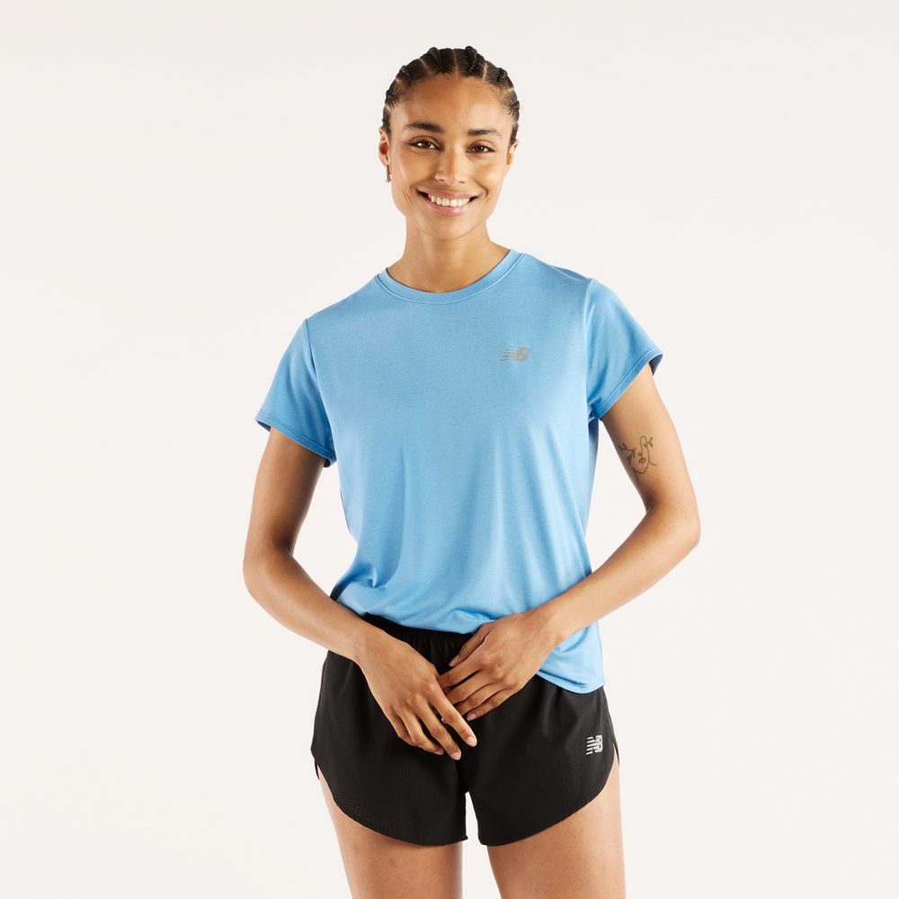 New Balance New Balance W Sport Core Heather T-Shirt Damen, blau, Grösse: XXL Regular Fit Damen, blau, Grösse: XXL