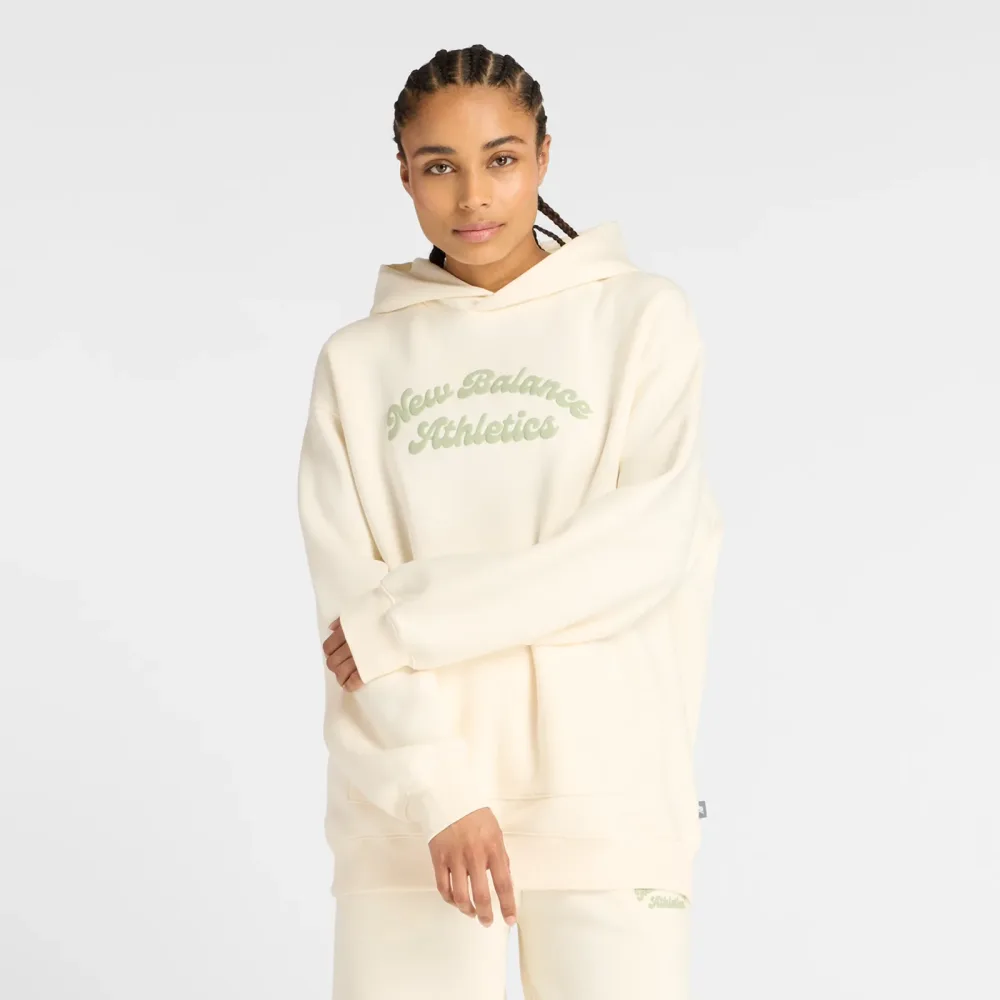 New balance W Linear Heritage Fleece Long Hoodie-S S
