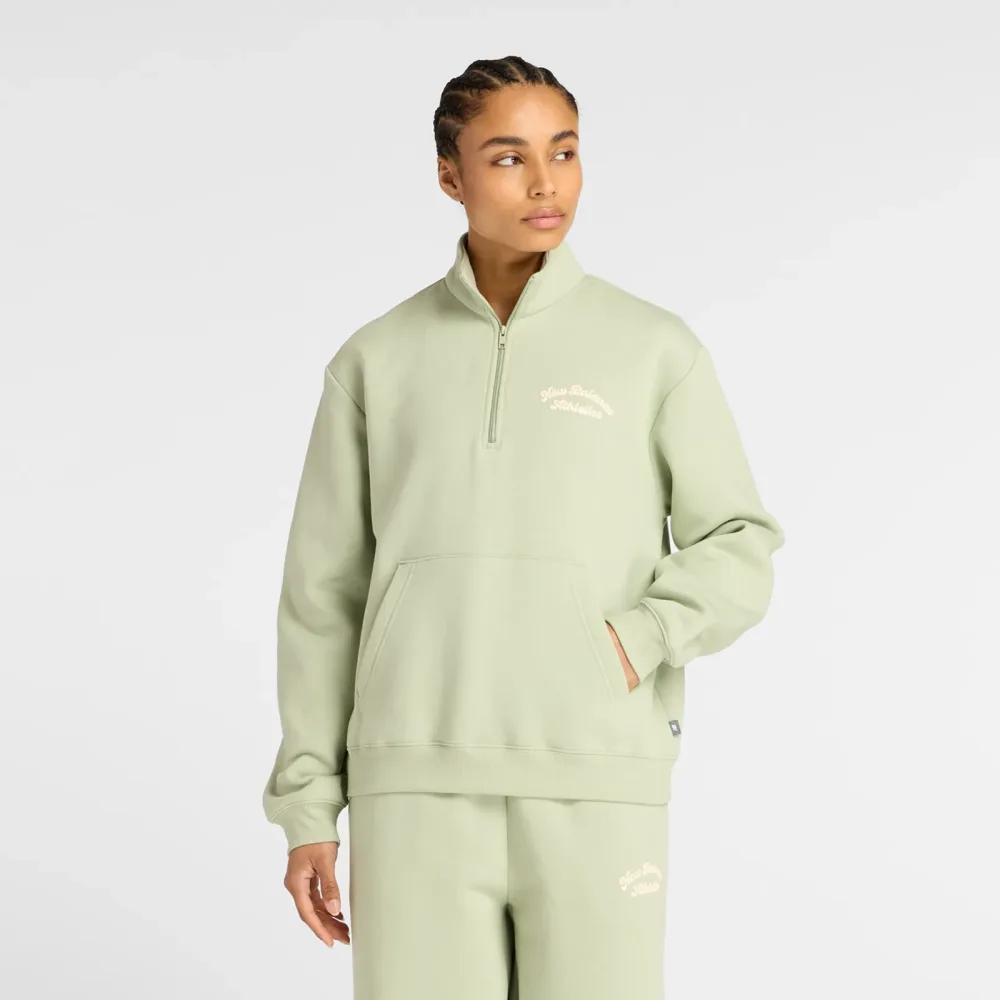 New balance W Linear Heritage Fleece Half Zip-XS XS