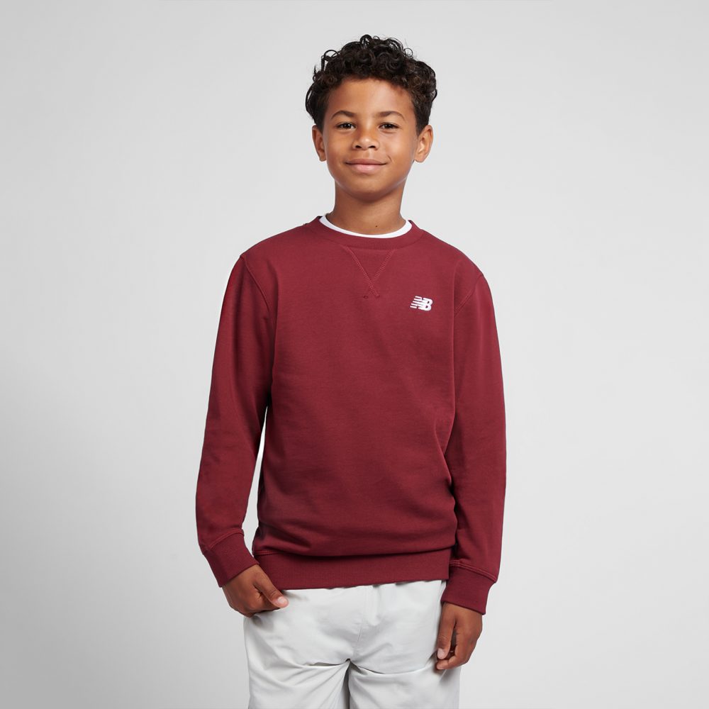 New Balance B New Balance French Terry Small Logo Crew  Jungen, rot, Grösse: 7-8 Years