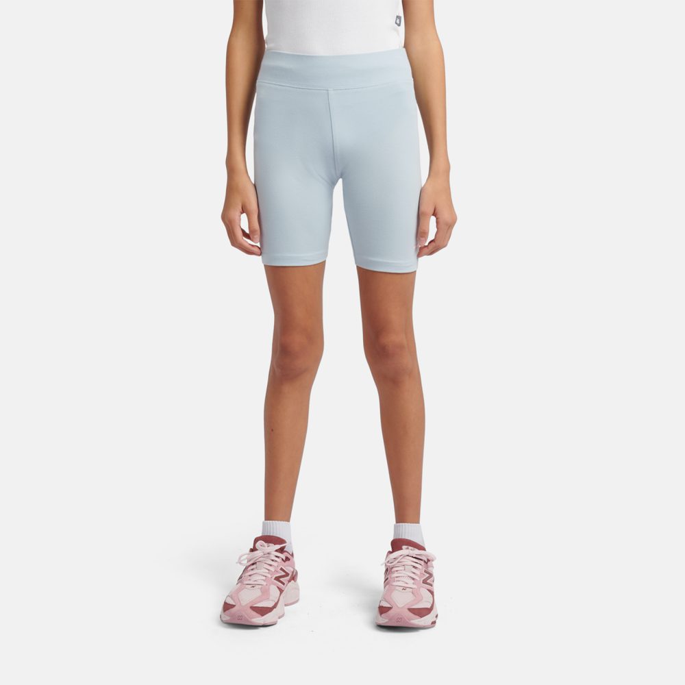 New Balance G Stacked Logo Cycle Short  Mädchen, blau, Grösse: 7-8 Years