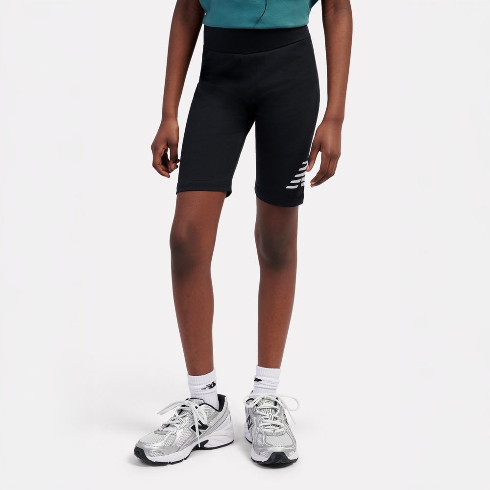 New Balance G Stacked Logo Cycle Short  Mädchen, schwarz, Grösse: 9-10 Years