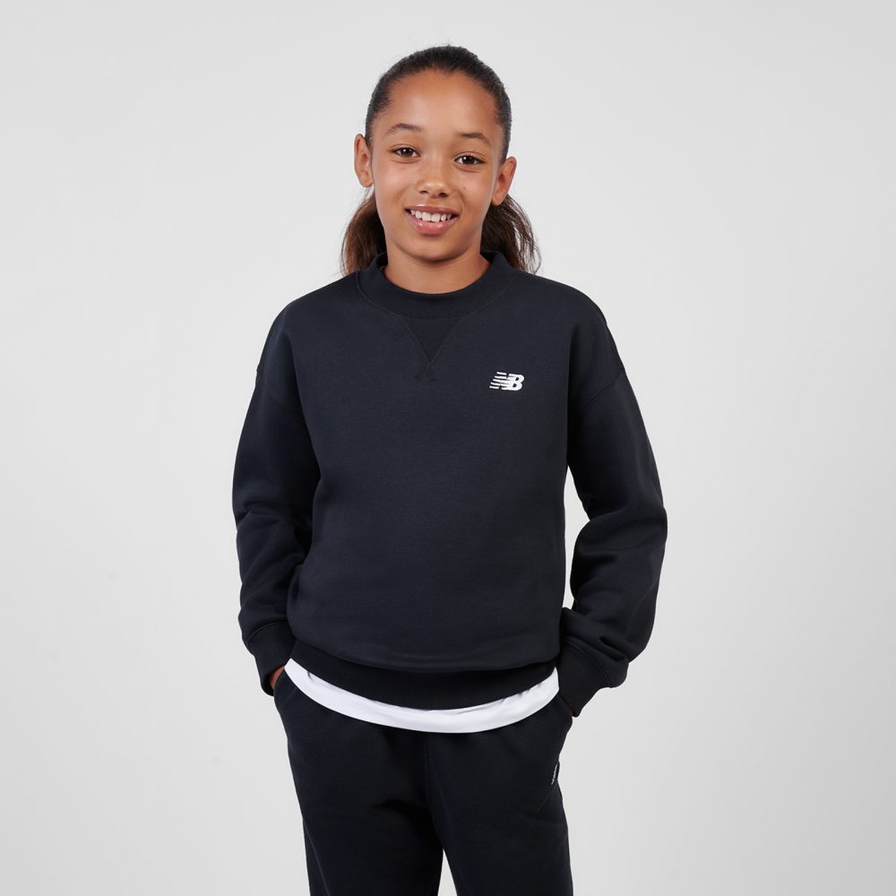 New Balance G New Balance French Terry Small Logo Crew  Mädchen, schwarz, Grösse: 7-8 Years