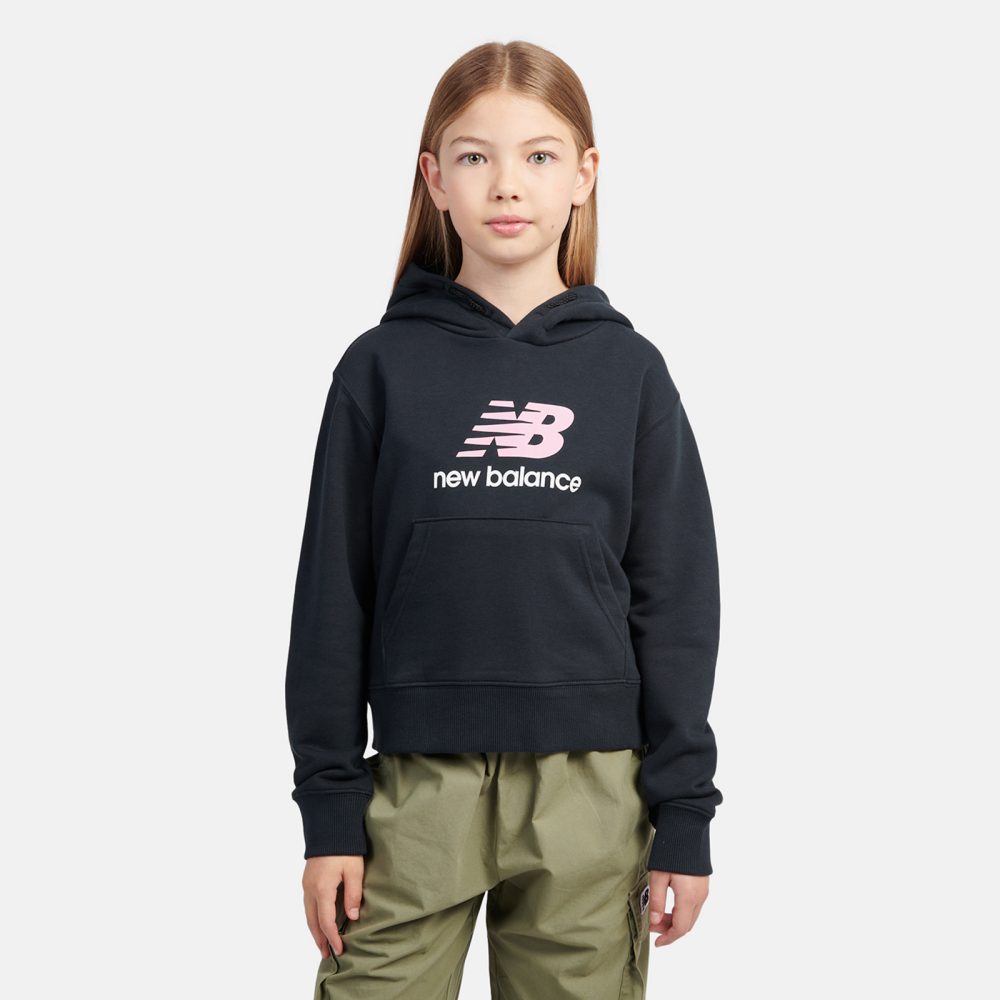 New Balance G NEW BALANCE FT STACKED LOGO HOODIE  Mädchen, schwarz, Grösse: 7-8 Years