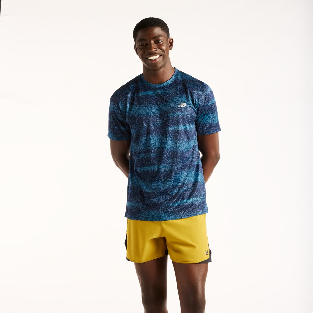 New Balance New Balance Athletics Printed T-Shirt Herren, blau, Grösse: M  Herren, blau, Grösse: M