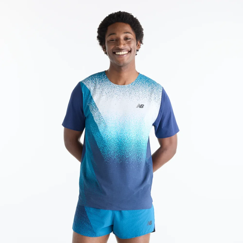 New Balance New Balance Race Day Ultra Light Printed T-Shirt Herren, blau, Grösse: M  Herren, blau, Grösse: M