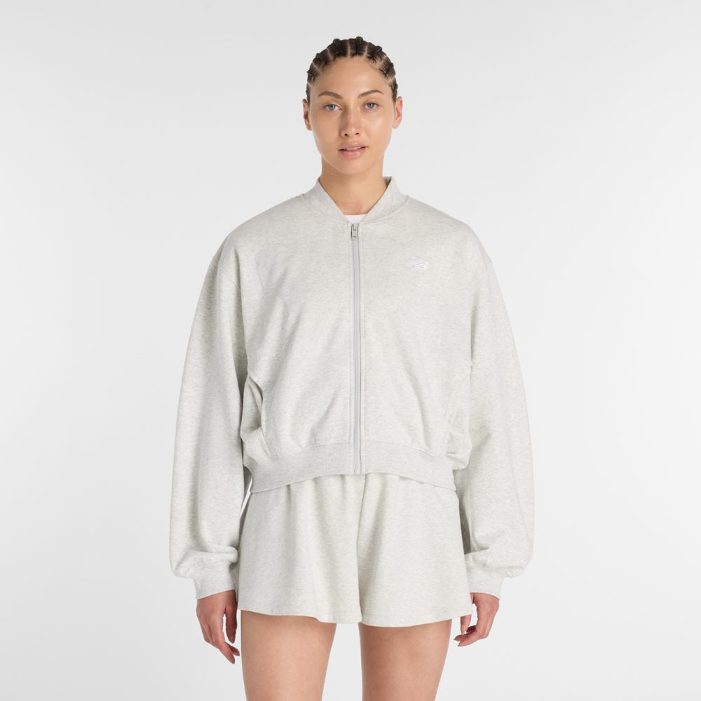 New Balance New Balance W French Terry Bomber Damen, grau, Grösse: M  Damen, grau, Grösse: M