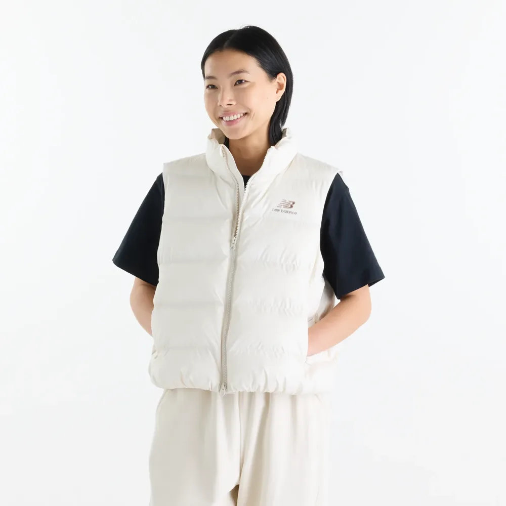 New Balance New Balance W Boston Puffer Vest Damen, beige, Grösse: M  Damen, beige, Grösse: M