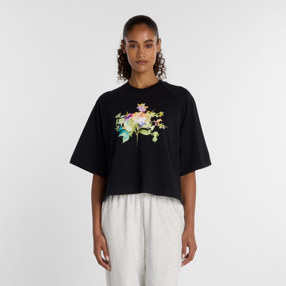 New Balance New Balance W Watercolor Multi Boxy T-Shirt Damen, schwarz, Grösse: S  Damen, schwarz, Grösse: S