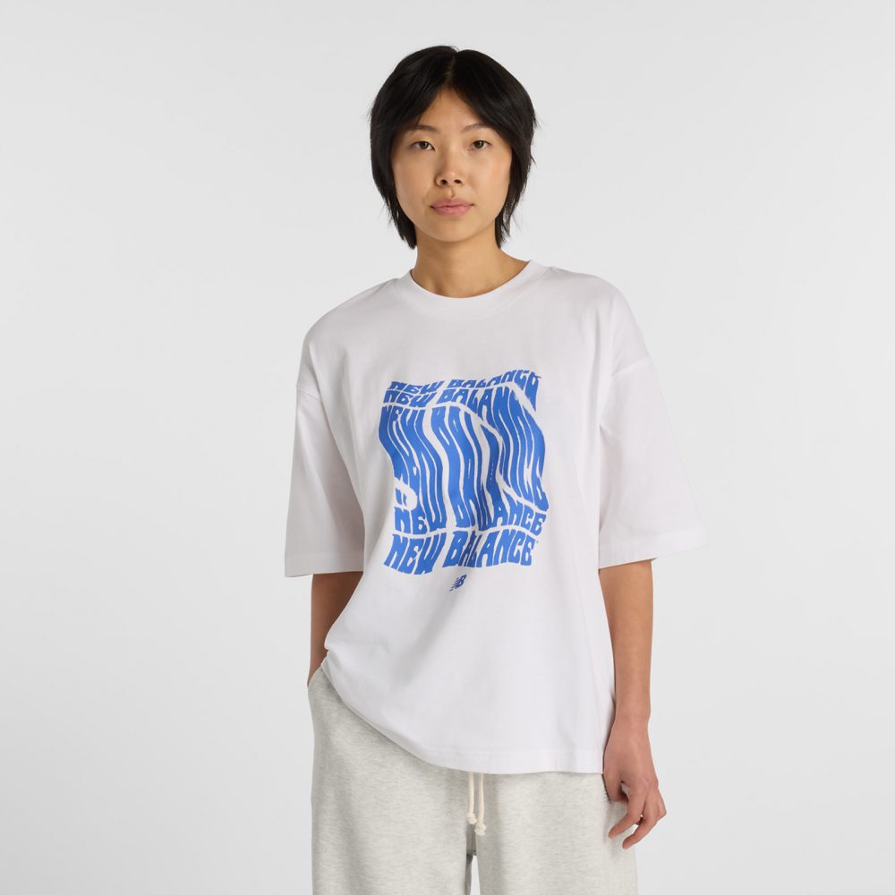 New Balance New Balance W Wavey Relaxed T-Shirt Damen, weiss, Grösse: S  Damen, weiss, Grösse: S