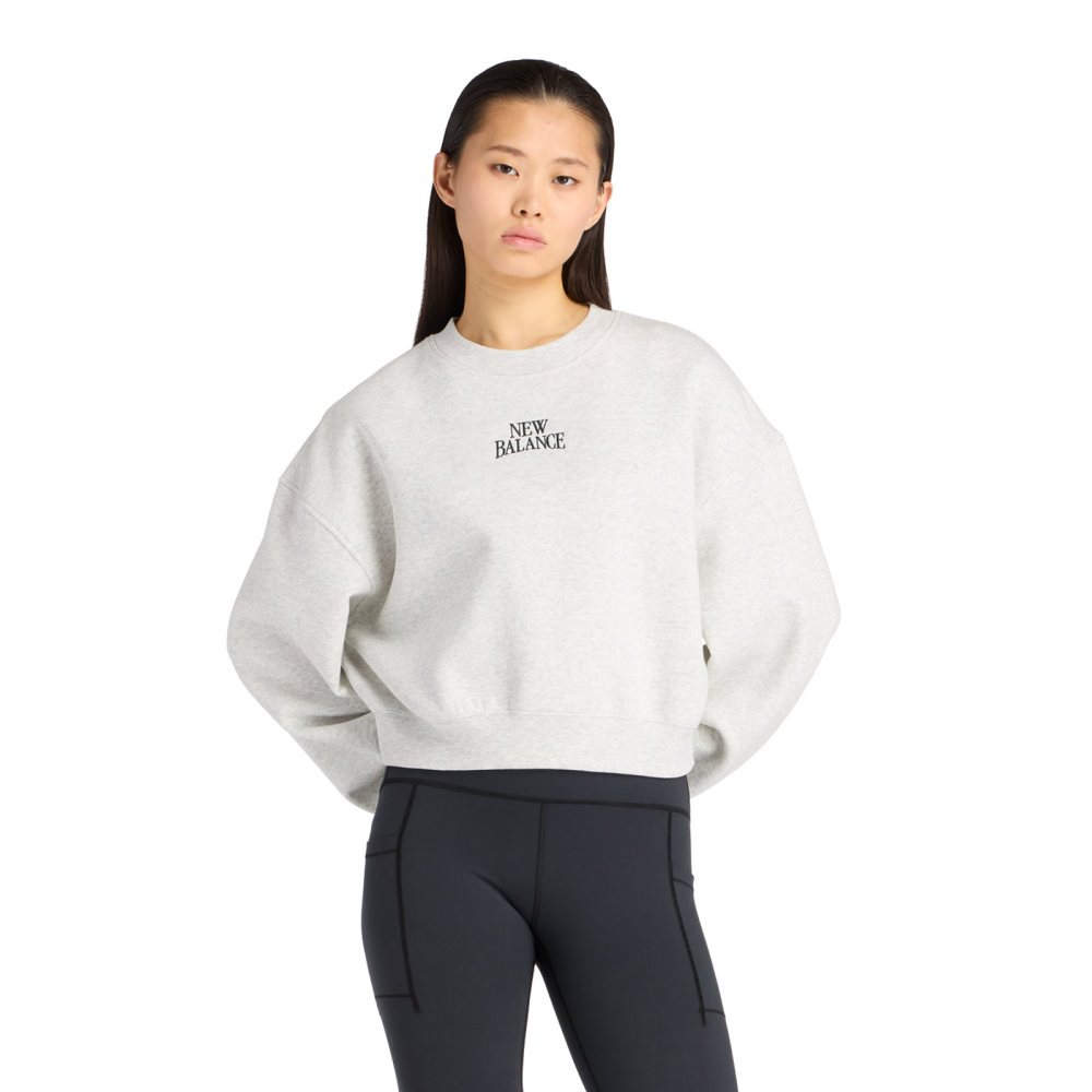 New Balance New Balance W Linear Heritage Fleece Crew Damen, grau, Grösse: XS  Damen, grau, Grösse: XS